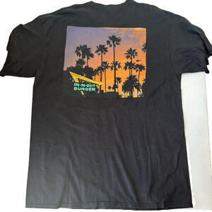 In-N-Out California Tee Shirt Black Shirt Short Sleeve 100% Cotton Sunset XL